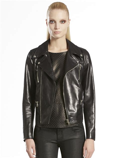 gucci womens biker jacket|Gucci leather jacket price.